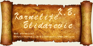 Kornelije Blidarević vizit kartica